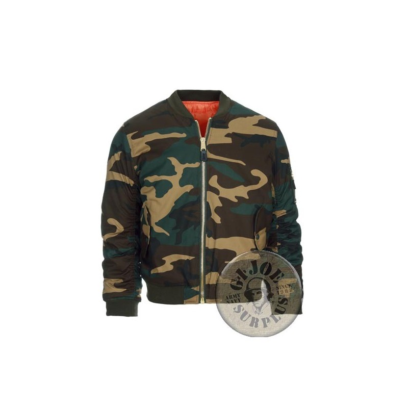 CHAQUETA PILOTO MA1 "BOMBER" CAMO WOODLAND
