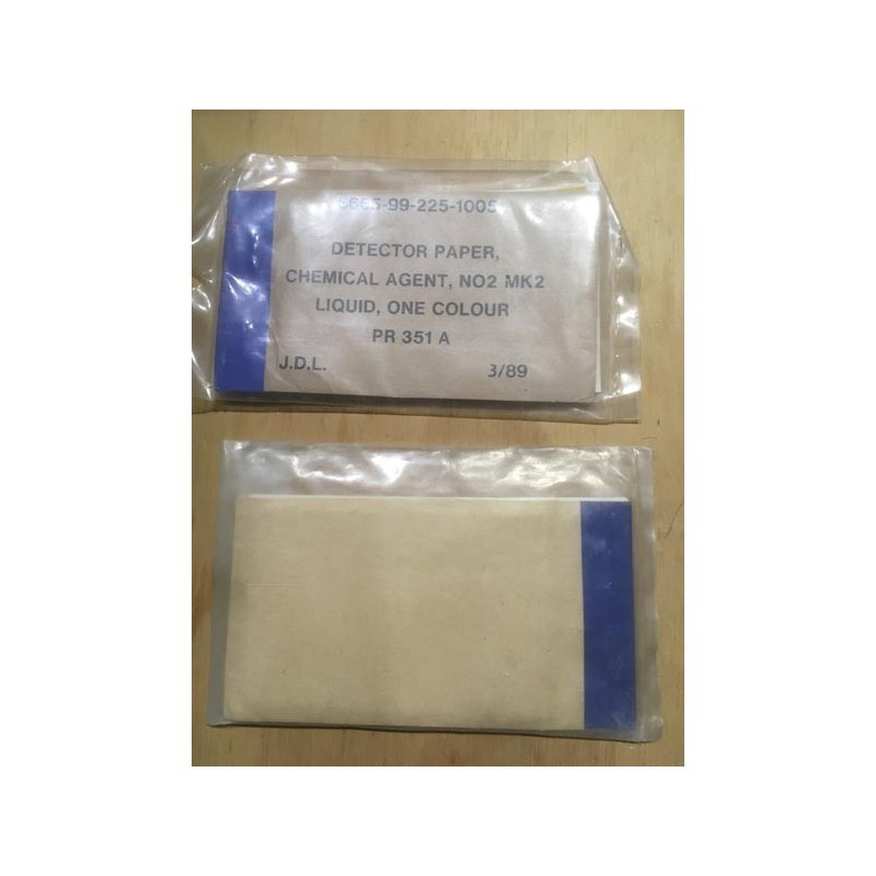 PAPEL DETECTOR DE GASES EJERCITO BRITANICO NUEVOS