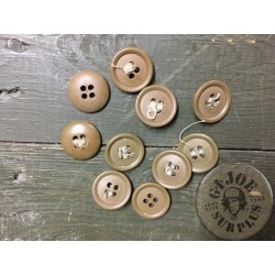 BOTONES PLASTICO EJERCITO INGLES DESERT /LOTE 10 PIEZAS