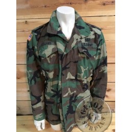 M65 WOODLAND CAMO JACKET "US ARMY 1st ARMORED DIVISION OLD IRONSIDES" MEDIUM LONG /UNIQUE PIECE