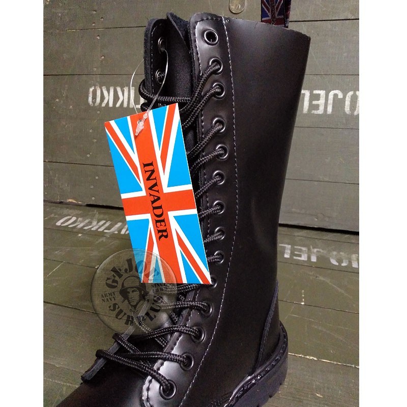 "INVADER" LEATHER 14 HOLES BOOT