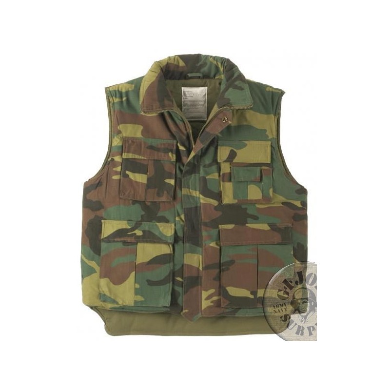 CHALECO ACOLCHADO MULTIBOLSILLOS CAMO WOODLAND CHALECO ACOLCHADO MULTIBOLSILLOS CAMO WOODLAND