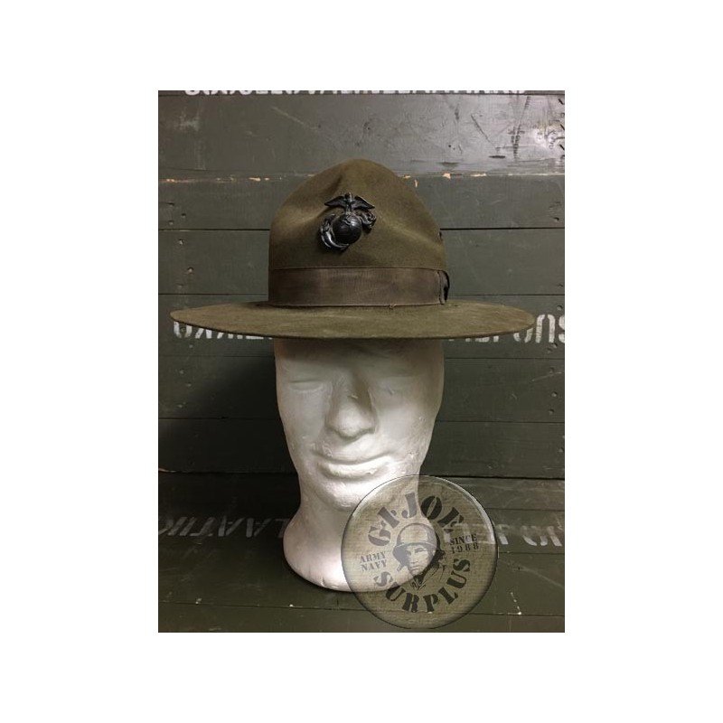 USMC WARRANT OFFICERS MONTANA HAT WITH INSIGNIA USED