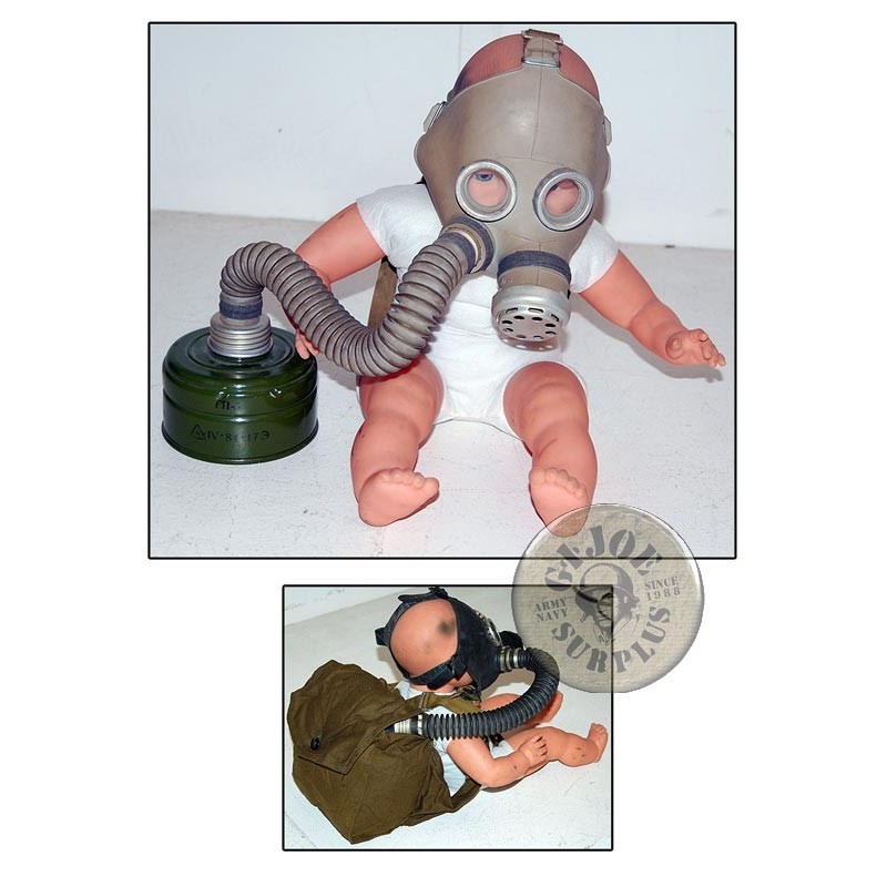 SOVIET UNION GAS MASKS "PDF BABYS UNDER 4 YEARS" COMPLETE AND NEW