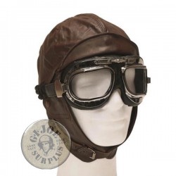 PILOT GOOGLES WWII STYLE SILVER COLOUR